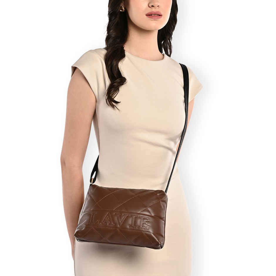 Lavie Women's Quilt Jill Top Zip Sling Bag | Tan