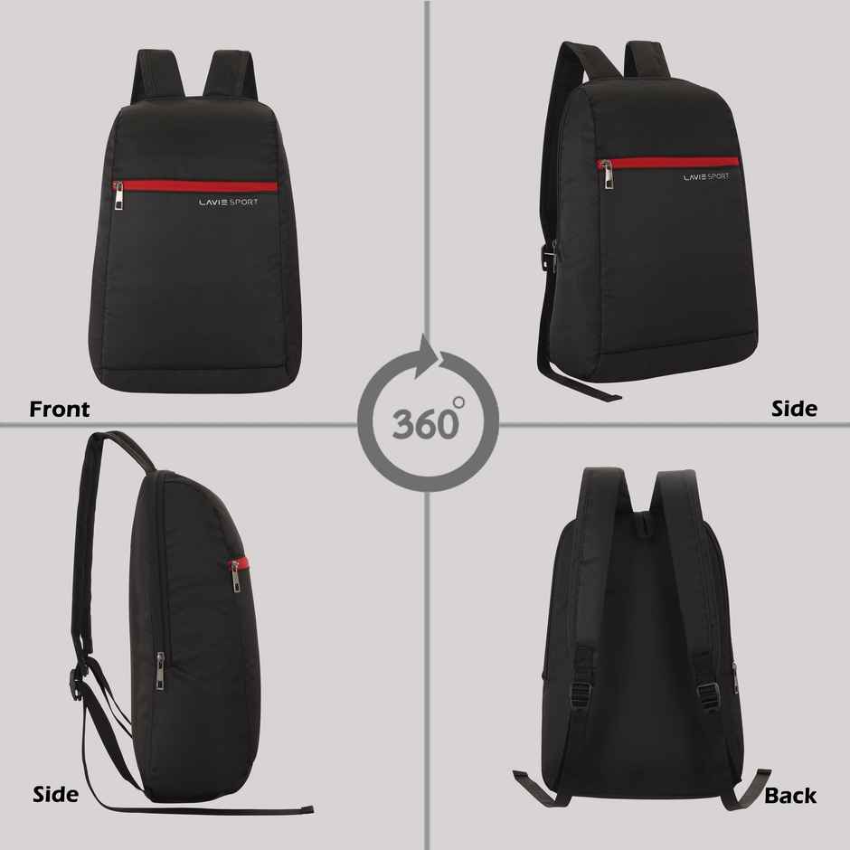 Lavie Sport Unisex Solid Polyester 11 L Top Handle Backpack | Black