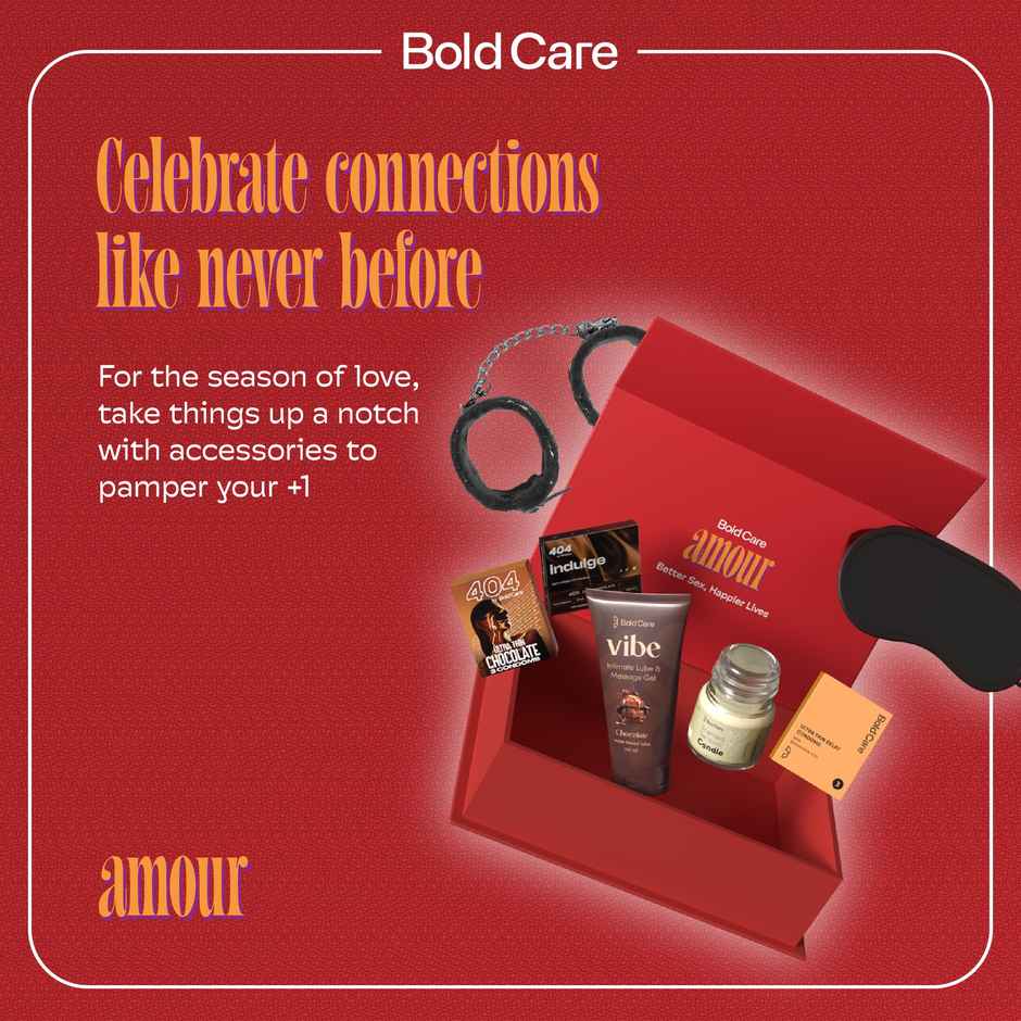 Bold Care Amour Valentine Gift Kit - Sex Chocolate|Hand Cuff|Condoms|Lube |Blindfold|Candles