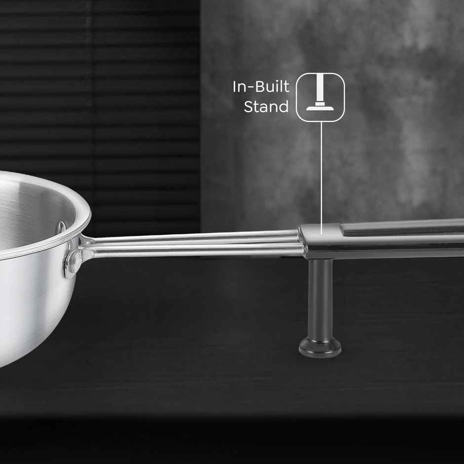 Prestige 13cm | 550ml Triply Splendor Stainless Steel Tadka Pan| Gas & Induction Compatible