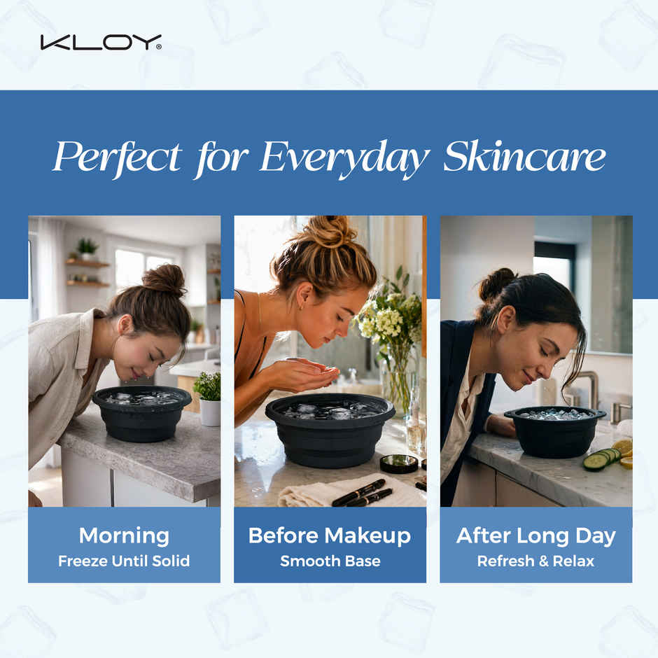Kloy Collapsible Ice Facial Bowl for Face Cooling, Depuffing, Skin Tightening & Daily Skin Care