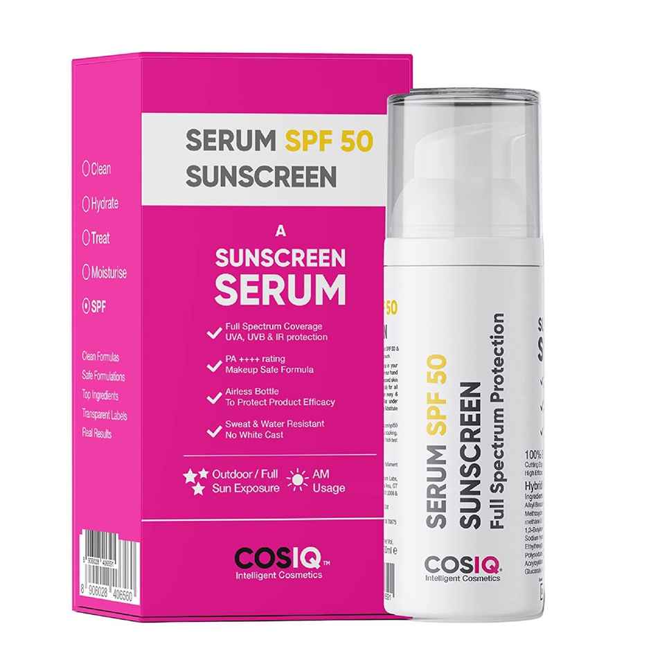 CosIQ SPF 50 PA++++ Serum-Based Outdoor Non-Greasy Matte Finish Sunscreen for All Skin Types