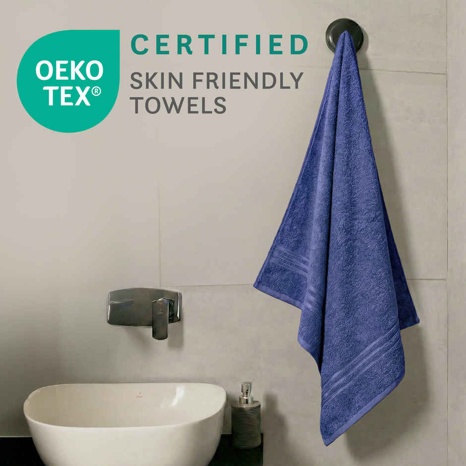 Mytrident Comfort Living Cotton Bath Towel | 28 in x 55 in | New Navy