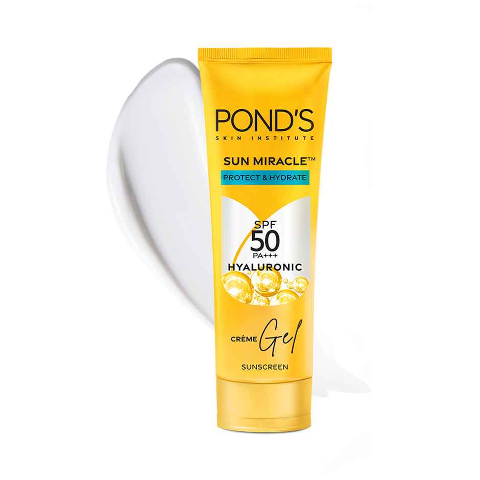 POND'S Sun Miracle SPF 50 PA+++ Creme Gel Sunscreen - Protect & Hydrate, With Hyaluronic Acid