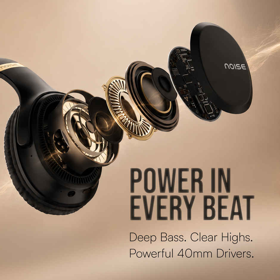 Noise Airwave Max 3 70H Playtime 40mm Driver Low latency-Upto 40ms Headphones | Carbon Black