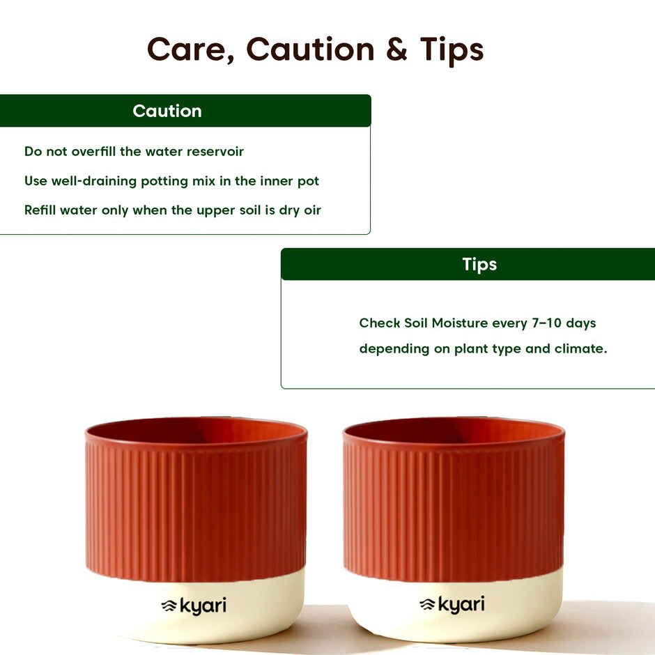 Kyari Self Watering Red Mylo Pot | Indoor Plant Planter