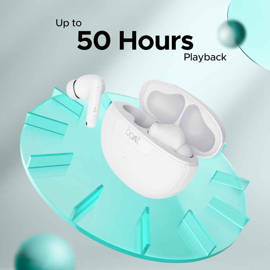 boAt Airdopes 161 TWS Earbuds With ANC Upto 32dB | 50H Playtime Asap Charge | BTv5.3 | White