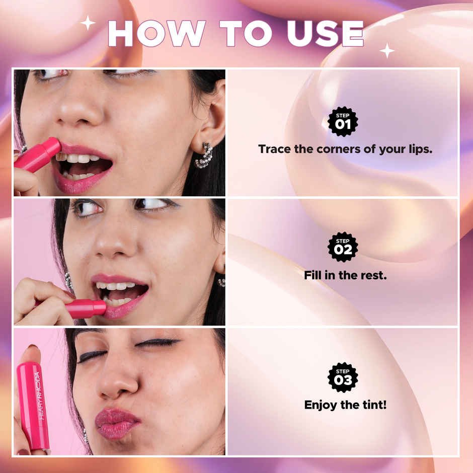 Hilary Rhoda Colour Splash Lip Balm SPF15 | Vitamin E | Cocoa Butter | 45 g | Strawberry | Shade 03