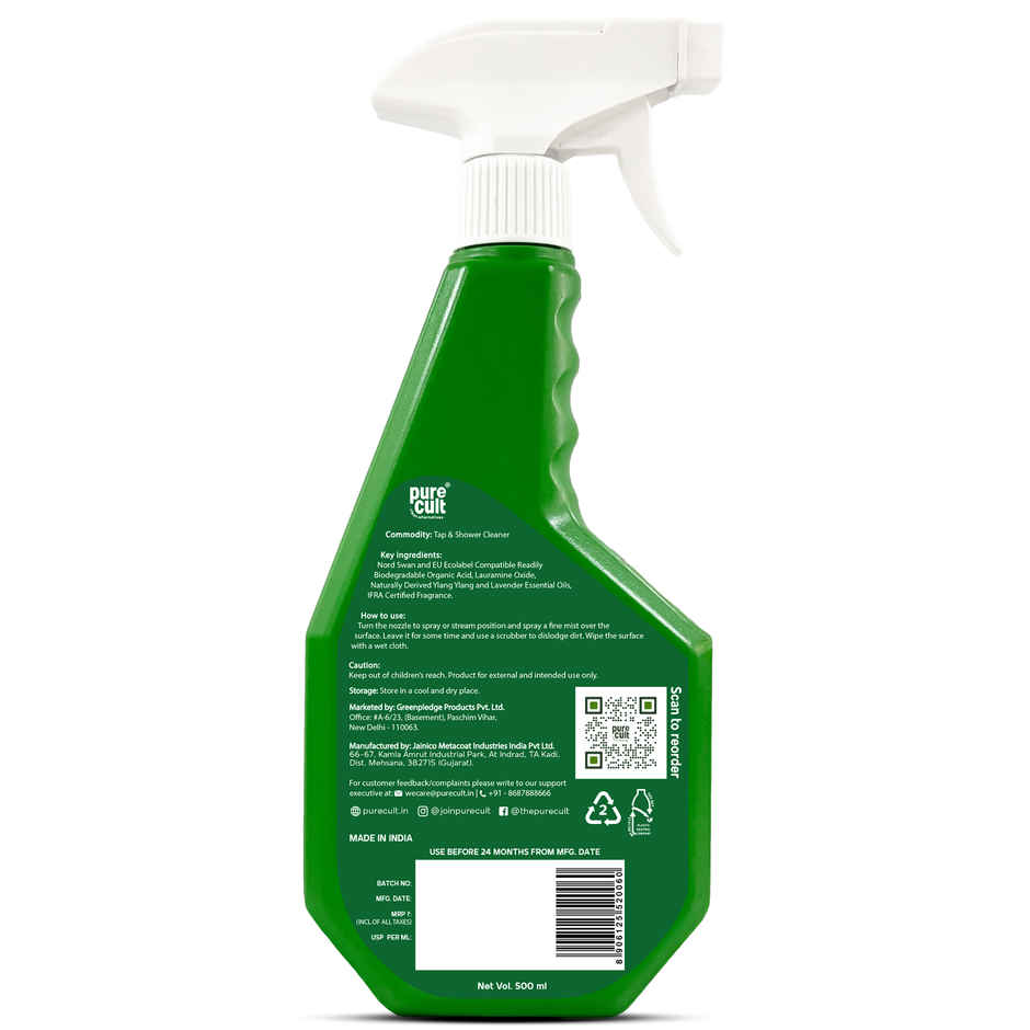 Pure Cult Ylang Ylang & Lavender Essential Oil Tap & Shower Cleaner