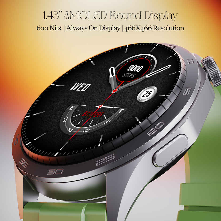 boAt Enigma Radiant Smartwatch | 1.43" AMOLED Display | Functional Crown - Olive Green