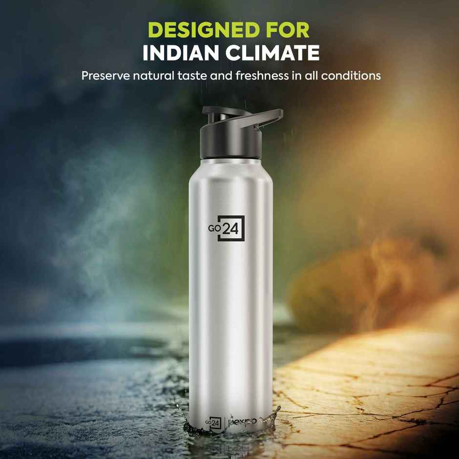 Go24 | Pexpo Chromo Sports And Hiking Stainless Steel Water Bottle | 1 L