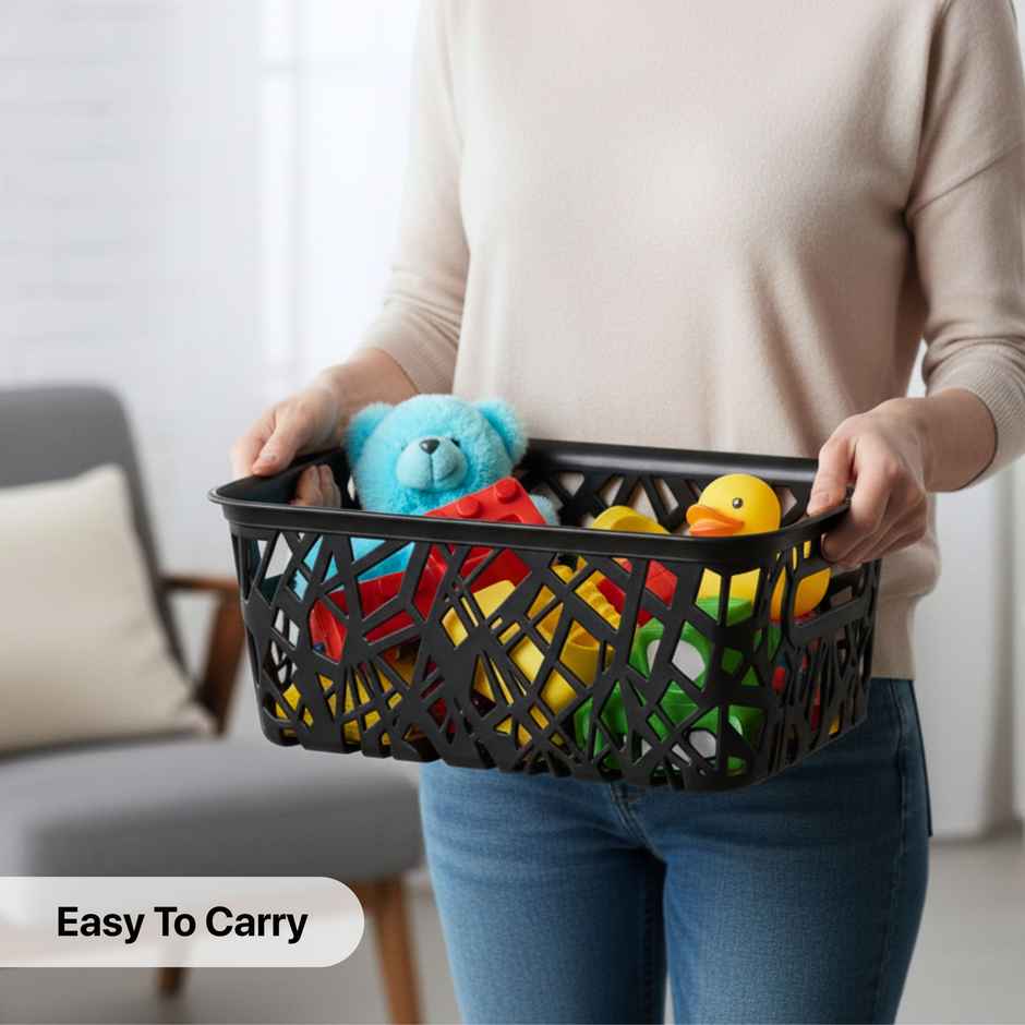 FLAIR Zig Zag Basket Set without Lid | Brown