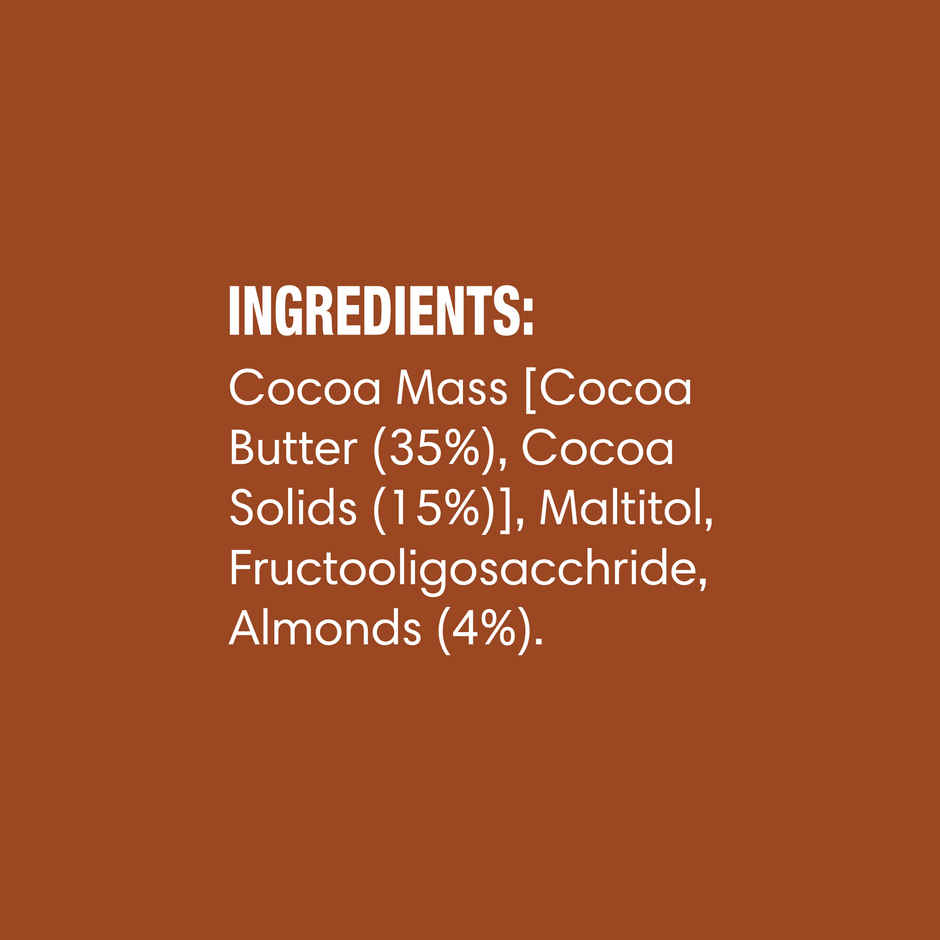 Lo Foods Almond Sugar Free Dark Chocolate Bar | Premium Cocoa Butter Healthy Chocolate