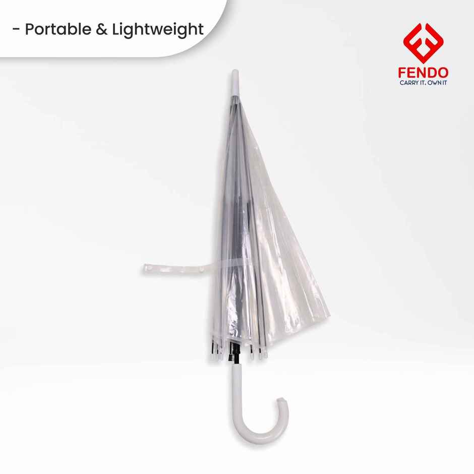 Fendo Straight Korean Umbrella | Transparent | 23 Inch | 1 Fold