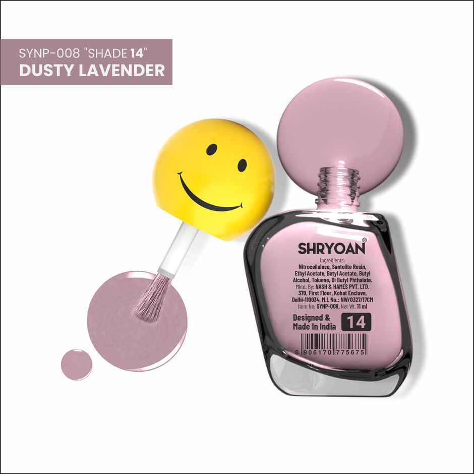 Shryoan Smily Nail Enamel with Enhanced Colour | Dusty Lavender