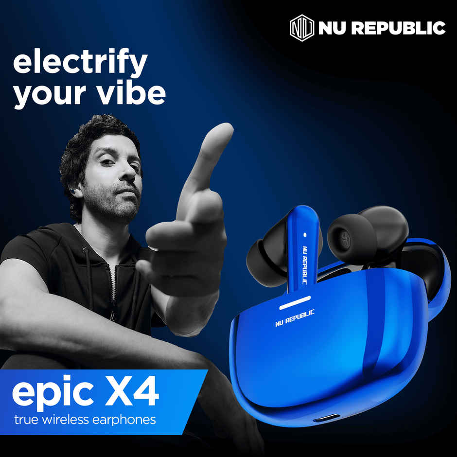 Nu Republic Epic X4 With 52 Hrs Playtime Tws Earbuds | Blue