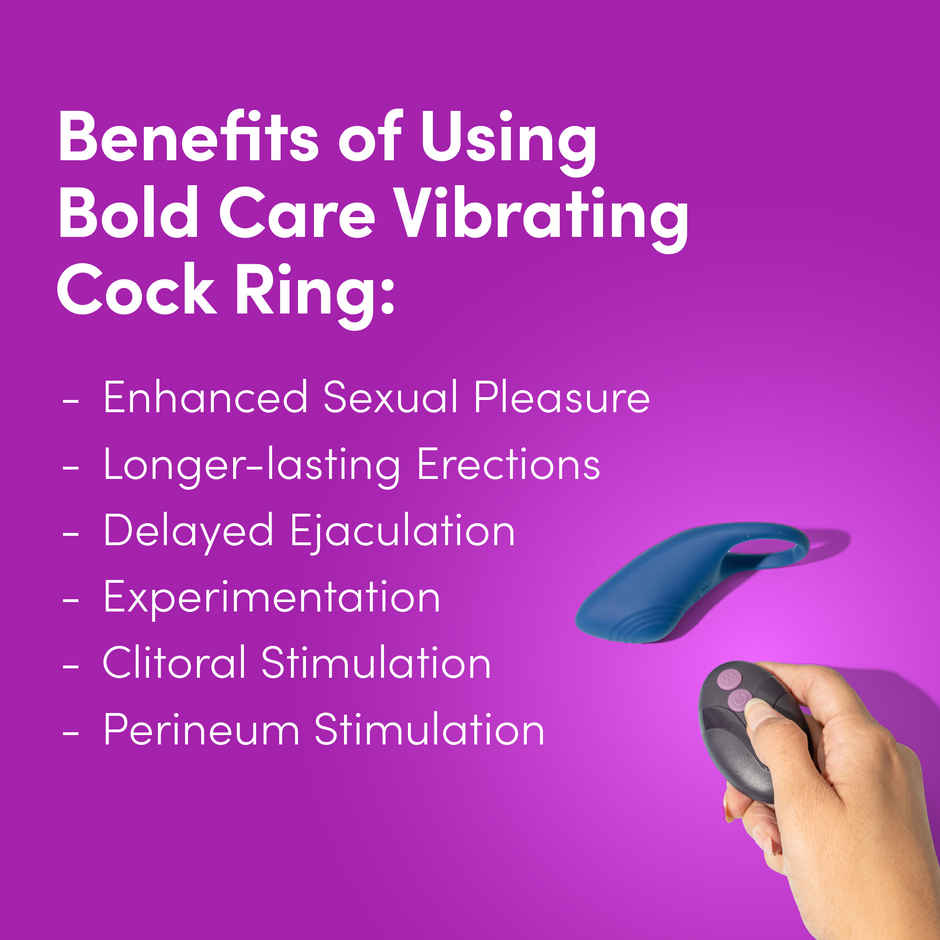 Bold Care Ultra Pleasure Ring Massager For Men & Women - 10 Vibrating Modes - Rechargeable