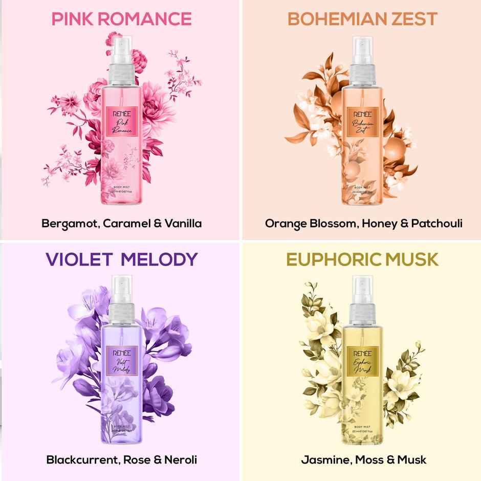 Renee Body Mist Pack Of 4, 20 Ml Each