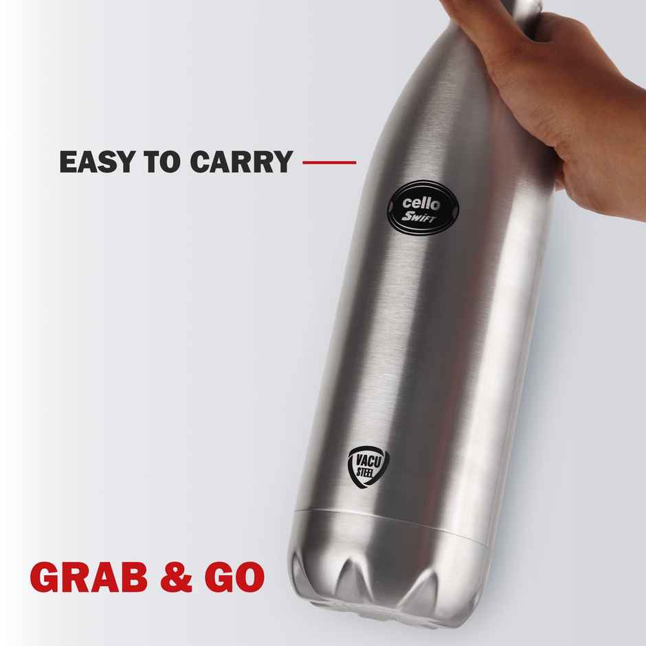 Cello Swift Thermosteel Water Bottle 500ml, Silver