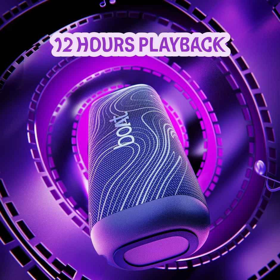 boAt Stone Arc, 20W Signature Sound, 58mm Drivers, Upto 12 Hrs Battery, RGB LEDs | Frozen Blue