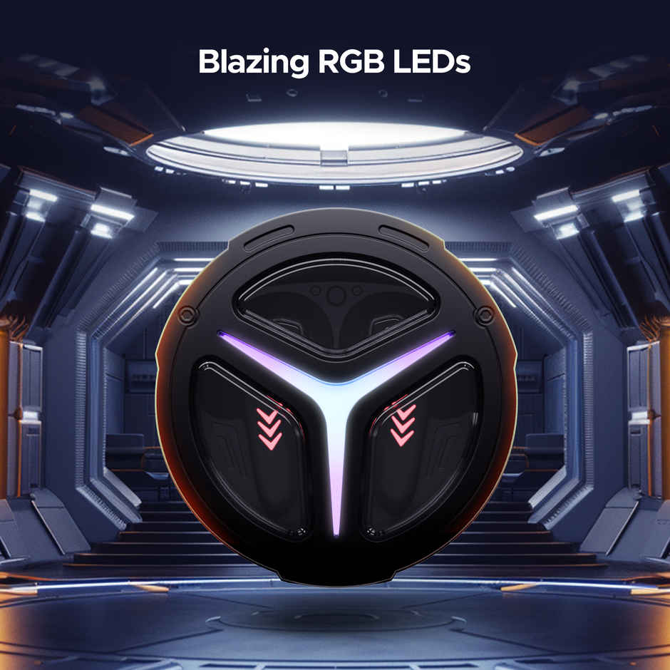 boAt Immortal 171 TWS Earbuds for Gaming w/ 40H Playtime, BEAST Mode & RGB LEDs (Black Sabre)