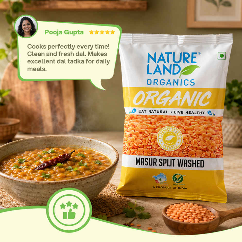 Natureland Organic Masoor Dal Split Washed