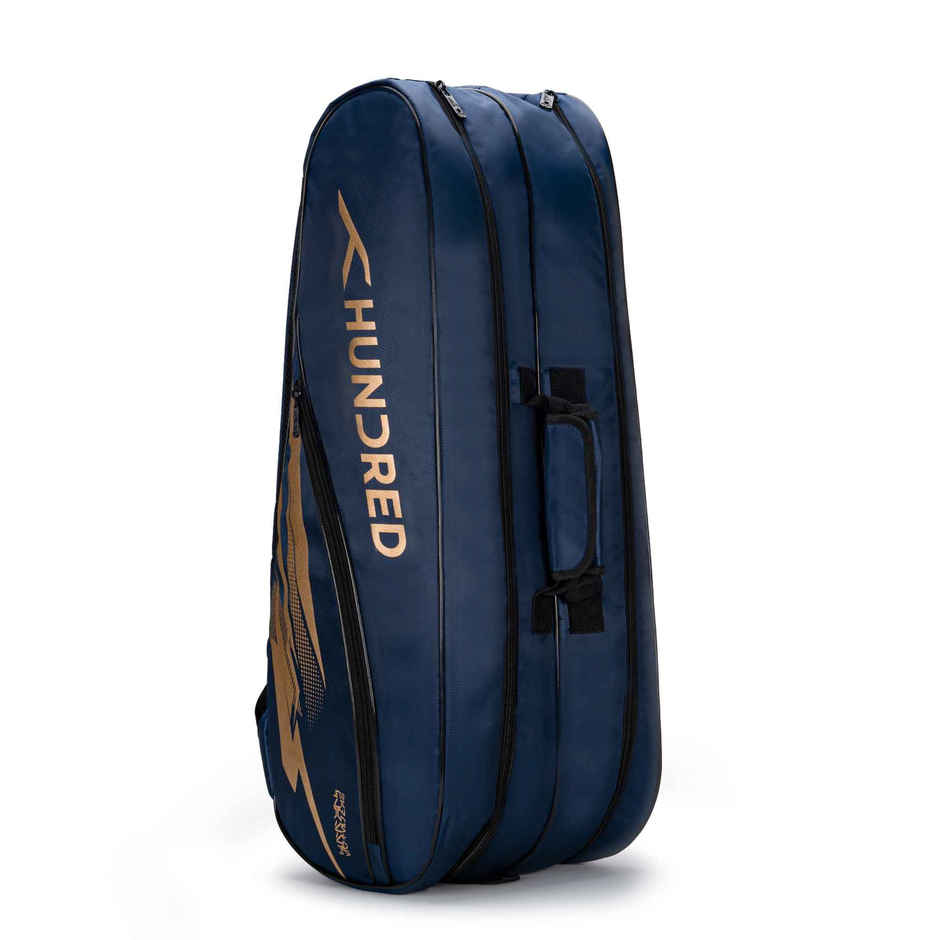 Hundred Cosmogear Badminton Kit-Bag | Navy|Double Zipper|Bag With Front Zipper Pocket