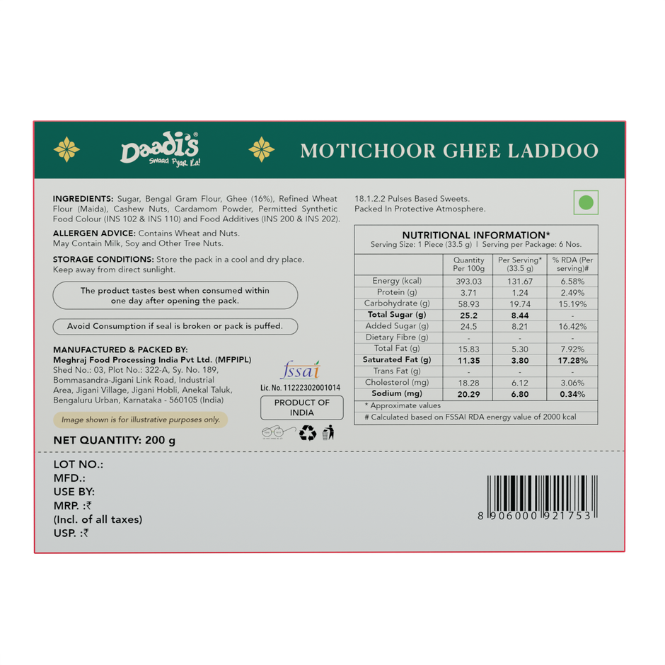 Daadi'S Motichoor Ghee Laddoo