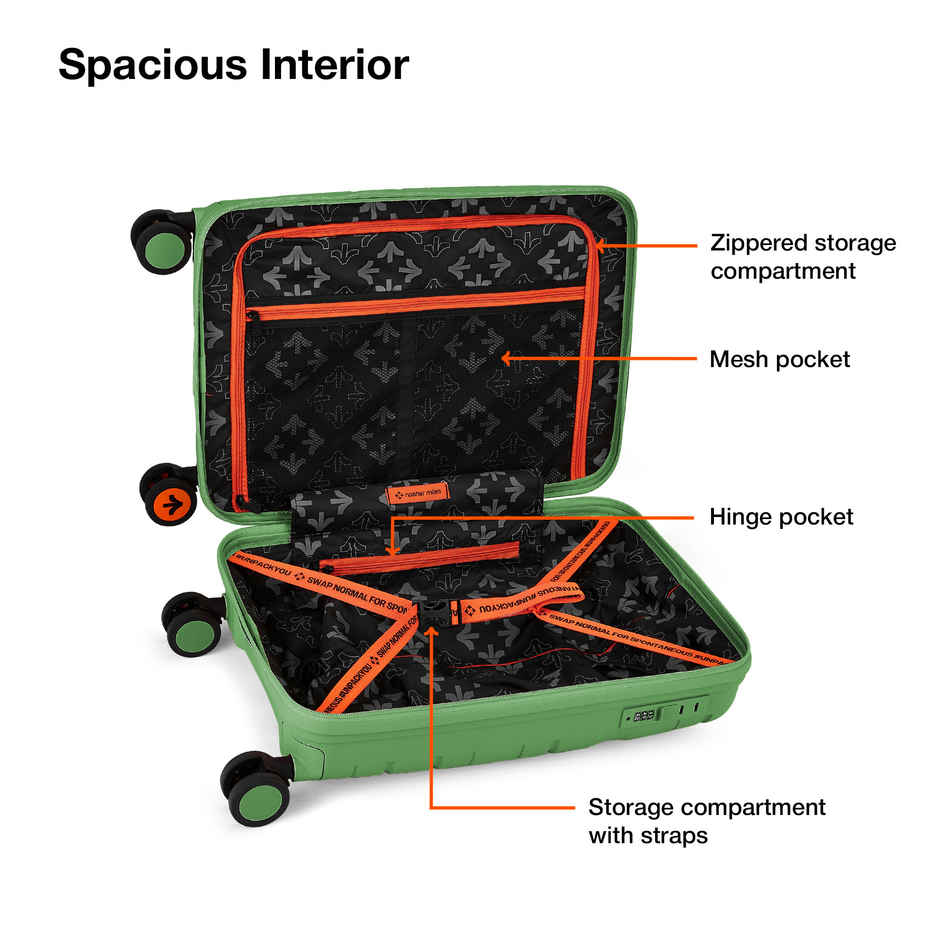 Nasher Miles Paris Cabin Hard Sided Polypropylene 20 Inch|55 cm Trolley Bag - Avacado Green