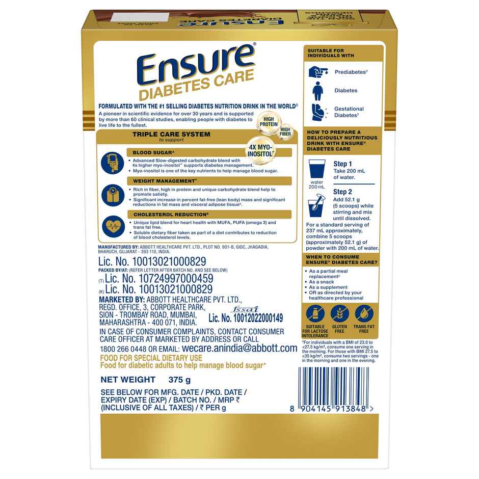 ENSURE Diabetes Care Specialized Chocolate Drink Mix