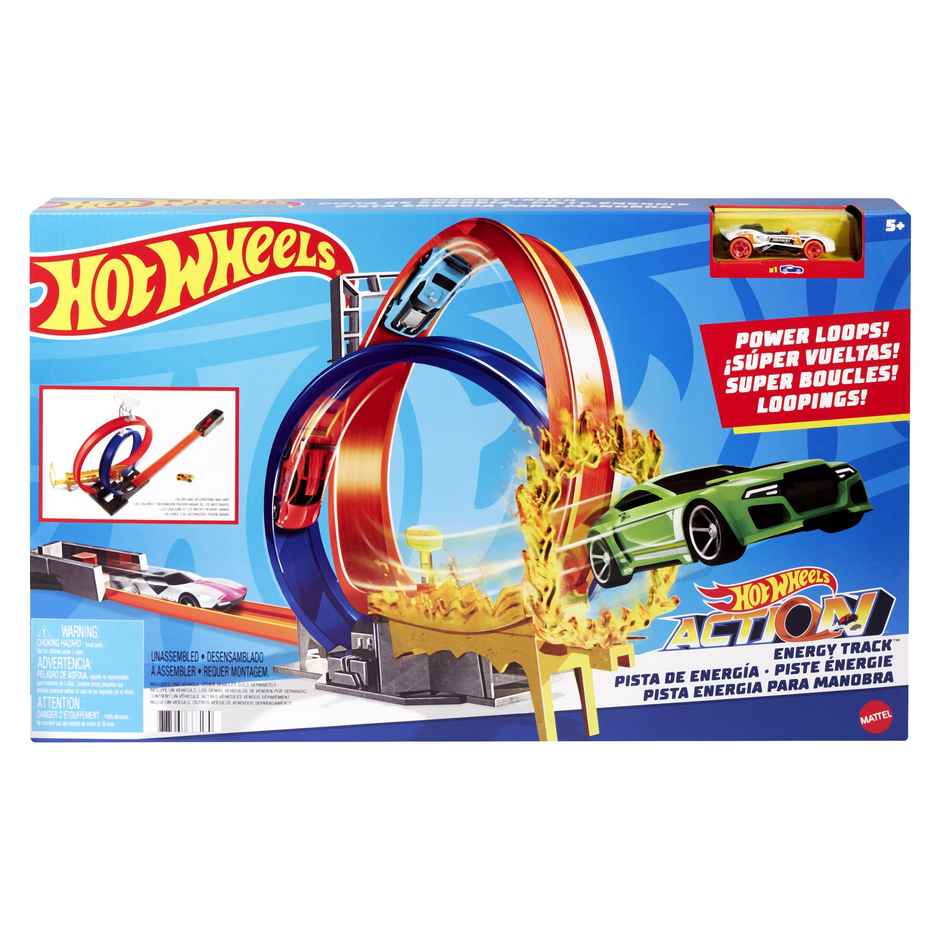 Hot Wheels Energy Track Set With Double Loop | Ring Of Fire And 1 Hot Wheels Vehicle