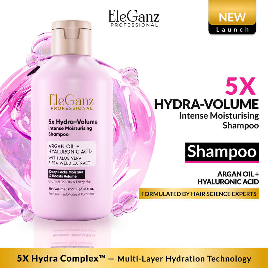EleGanz Professional 5x Hydra-Volume Intense Moisturising Shampoo with Argan Oil