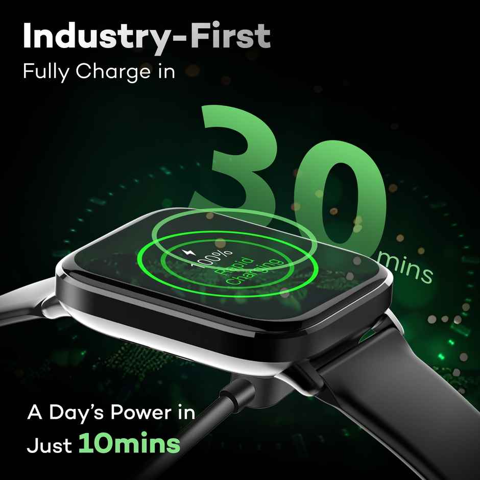 Pebble Ultra Rapid Smartwatch | 1.83 in HD Display, BT Calling, Fast Charge & Metal Build