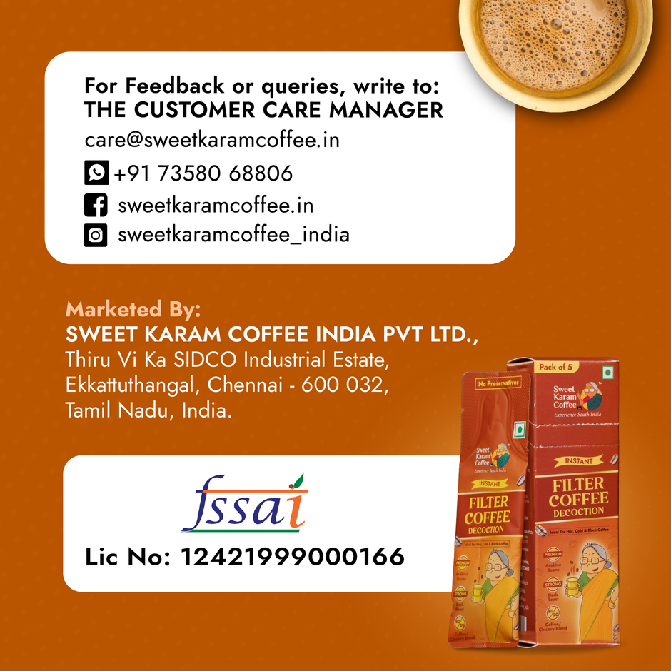 Sweet Karam Coffee Instant Filter Coffee Decoction | Black | Hot & Cold