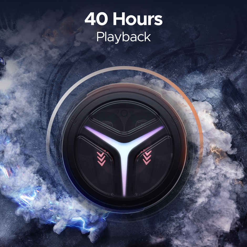 boAt Immortal 171 TWS Earbuds for Gaming w/ 40H Playtime, BEAST Mode & RGB LEDs (Black Sabre)