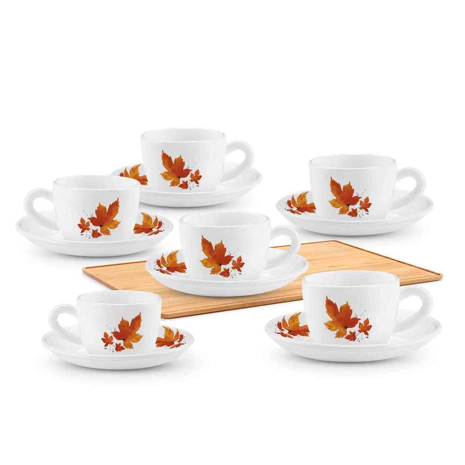 Treo by Milton Opalware Ophelia Mapelle Cup & Saucer | White