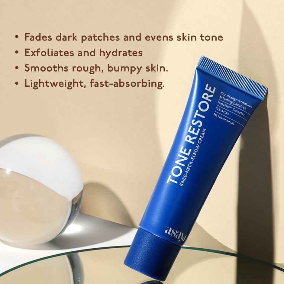 Asaya Tone Restore Depigmentation Cream for Dark Knees, Elbows & Neck, Dark Patches Removal Cream