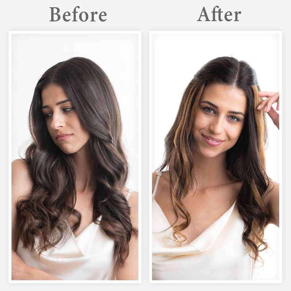 Hair Originals One Clip Extension Hair Streaks Golden Blonde 12 Inches