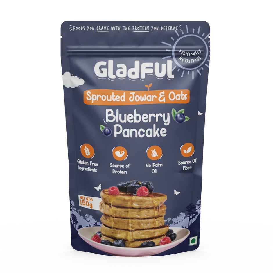 Gladful Blueberry Pancake - Sprouted Jowar And Oats