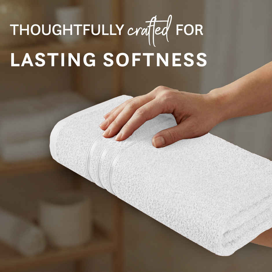 Mytrident Comfort Living Cotton Bath Towel | 28 in x 55 in | Ice Grey