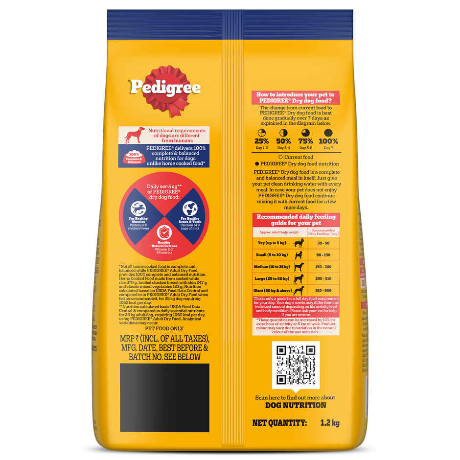 Pedigree Adult Chicken & Vegetables Dry Dog Food