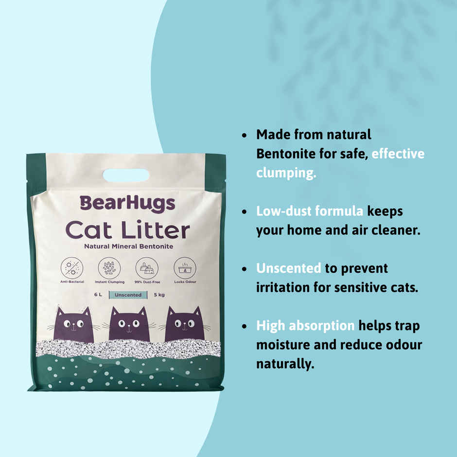 BearHugs Bentonite Cat Litter - Unscented Combo