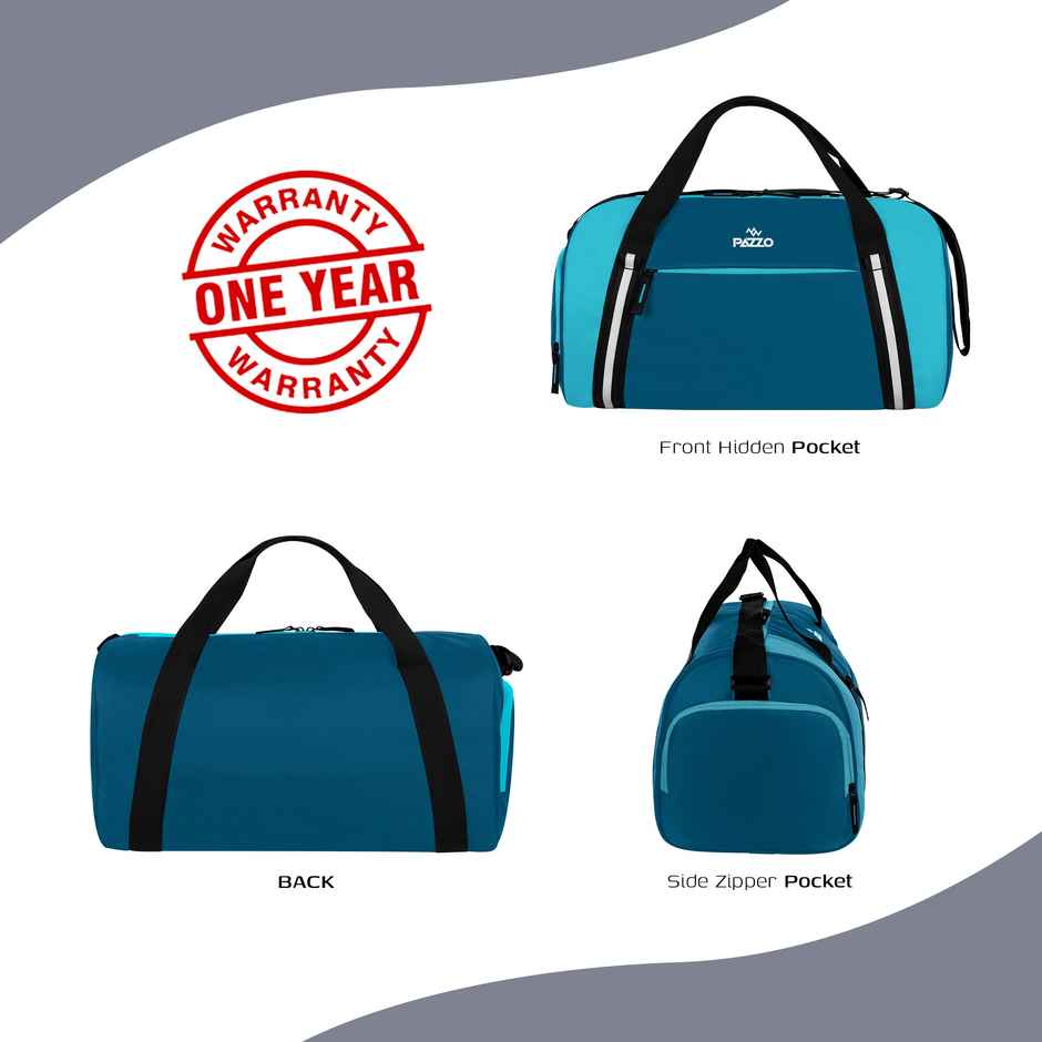 Pazzo Cross 28L Gym Duffel Bag | Travel | Sports | Unisex Bag with Shoe Compartment & Pockets