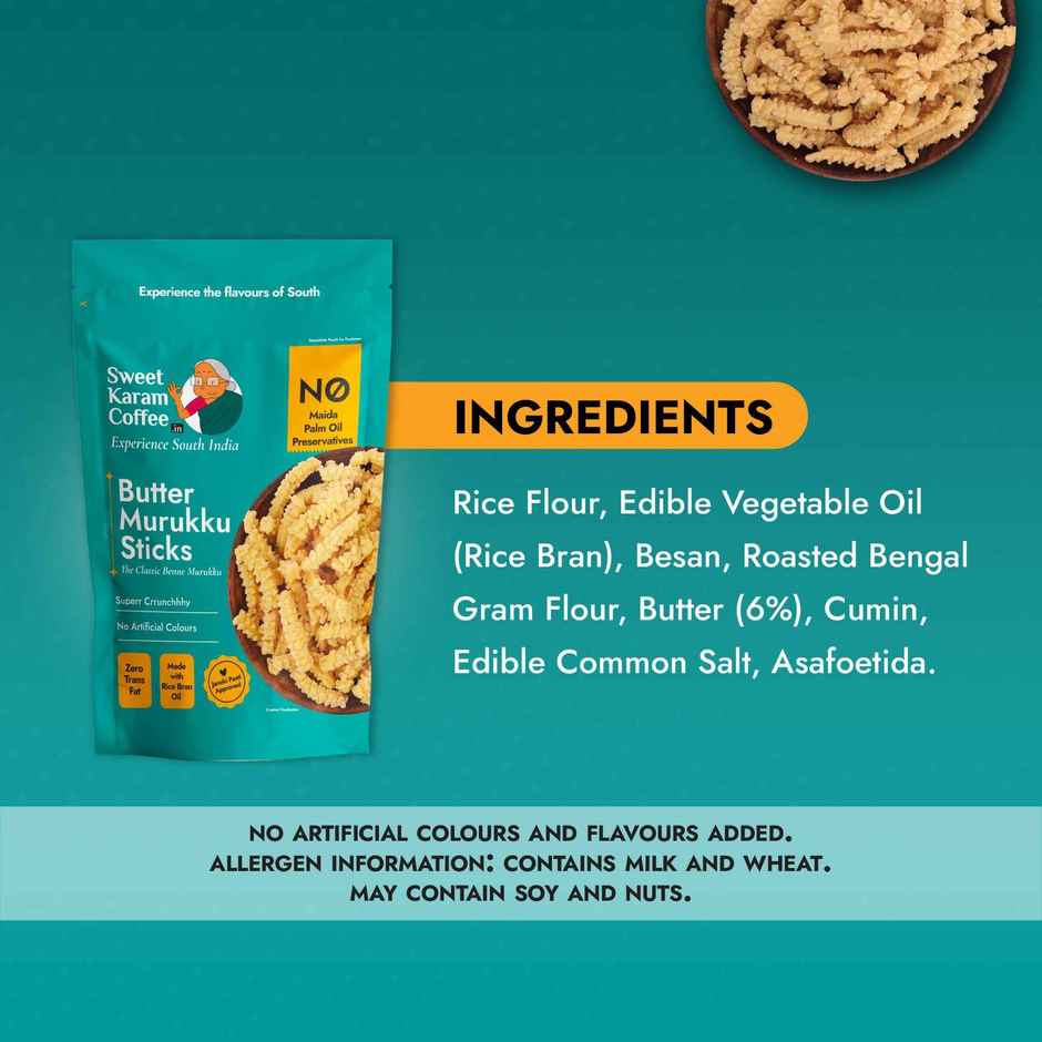 Sweet Karam Coffee Butter Murukku Crisps (Chakli) - Namkeen Snacks