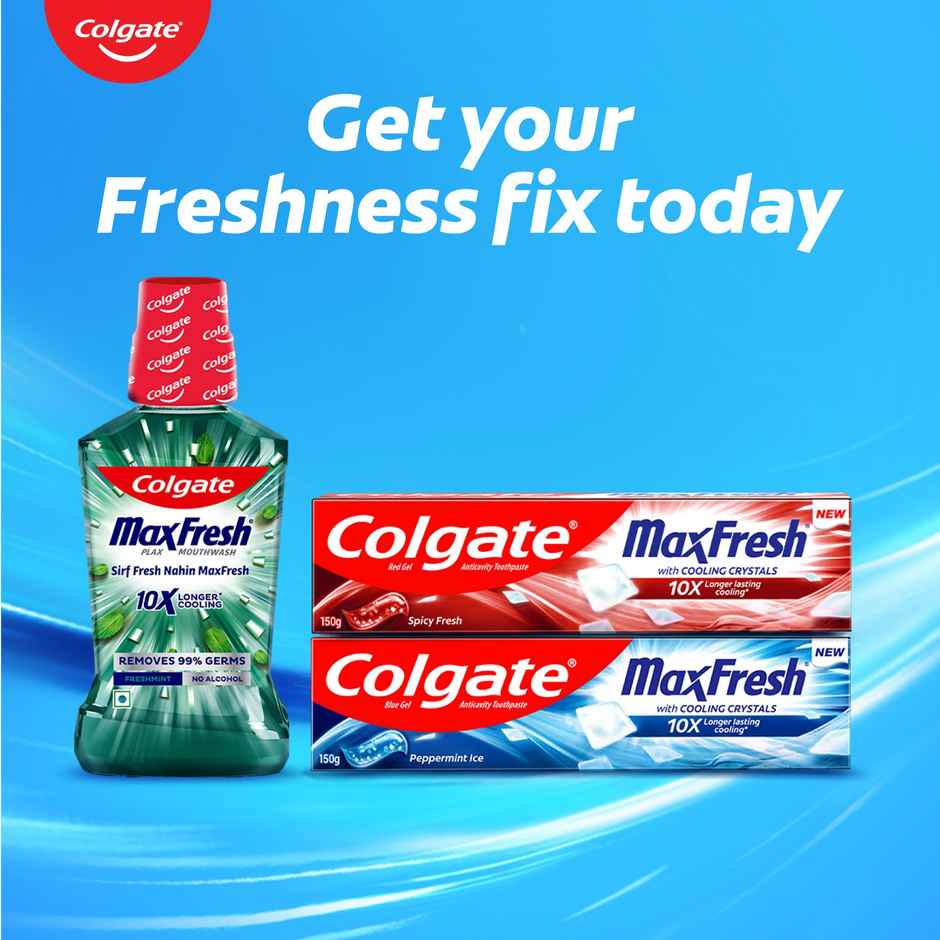 Colgate Plax Fresh Mint Mouthwash, 0% Alcohol, Antibacterial Mouth Wash for Bad Breath