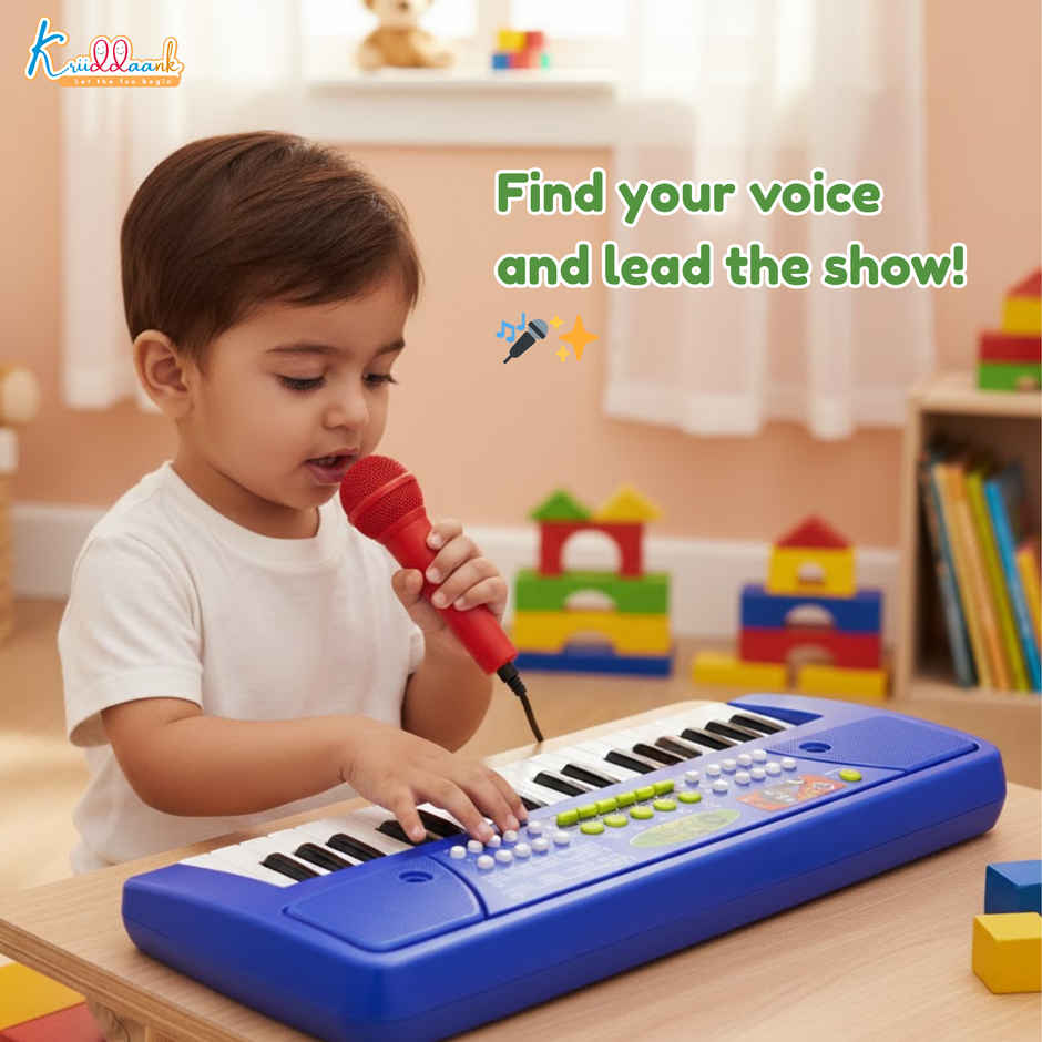 Kriiddaank Marvel Avengers Keyboard Piano 37 Keys Instrument Sounds, Microphone, Demo Light MusicToy