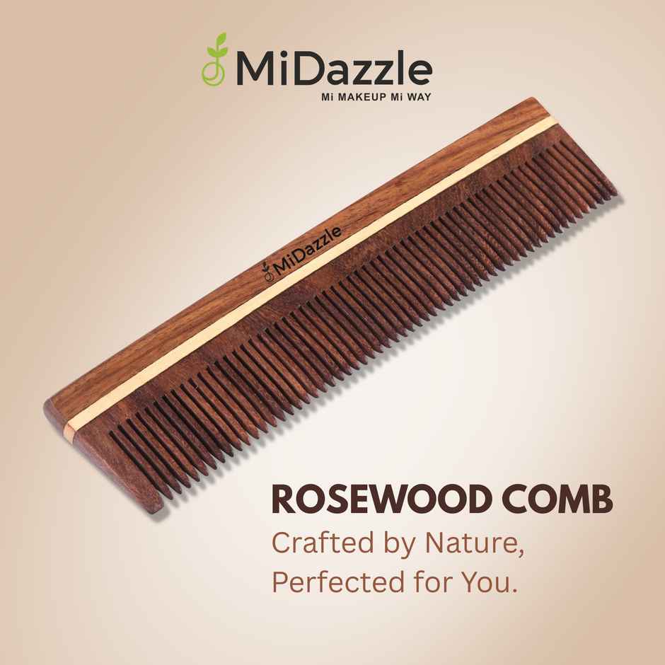 Midazzle Natural Handcrafted Sheesham Rosewood Hair Comb | MIRC2001
