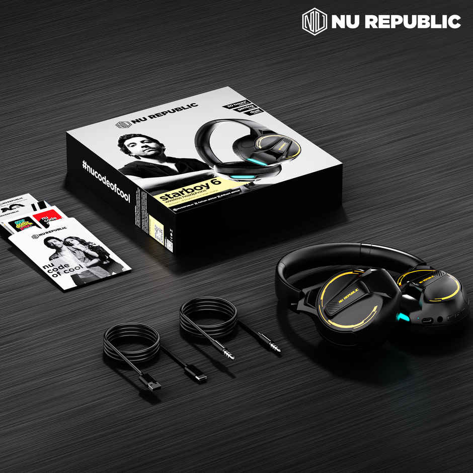 Nu Republic Starboy 6 With 30 Hrs Playtime Bluetooth Headphones | Black
