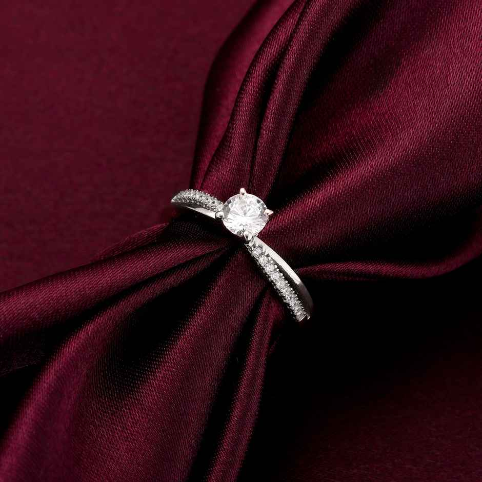 Giva Silver Zircon Layered Ring