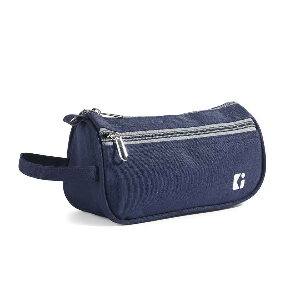 Kuber Industries 2 Main Compartment Toiletry Travel Bags Shaving Kit/Bag for Men and Women - Blue